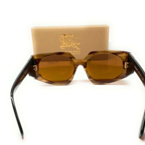 Burberry Women\'s Striped Brown Oval Sunglasses! main image 4